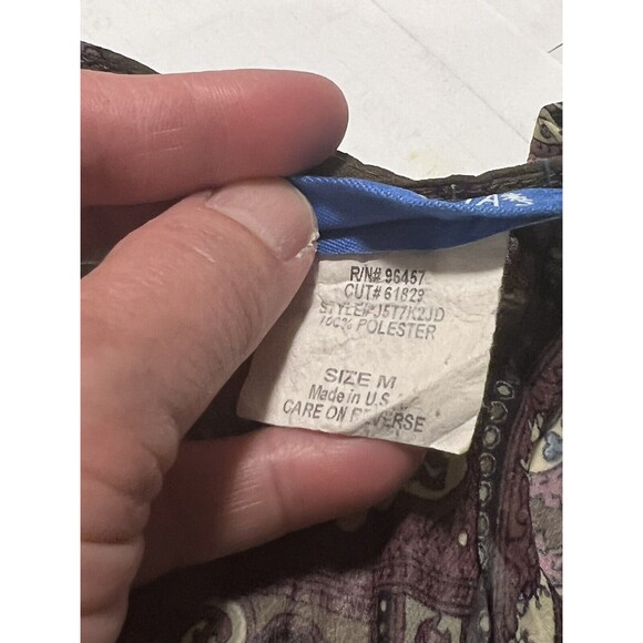 Delia’s Womens Boho 3/4 Sleeve Top Blouse Low V Neck Chiffon Top Made in US Sz M - Picture 9 of 13